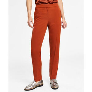 Bar III Women's Dark Clay Colored Mid-Rise Straight Leg Dress Pants NWT